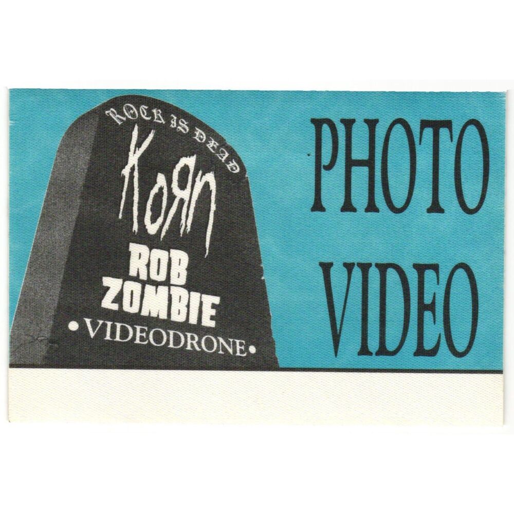 Vintage 1999 Korn Rob Zombie Backstage Pass Photo Video Rock is Dead